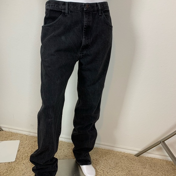 Mens vintage Rustler black jeans sz 36”x36”